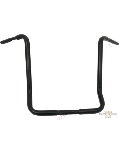 Handlebar Ape Hanger 1-1/4" high 19" FLHT black Dresser without dimples, for Electronic Accelerator, pre-drilled