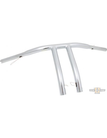 Manubrio T Bar pullback 1-1/4" alto 12" Largo 76cm Cromato, per Acceleratore Elettronico, preforato,