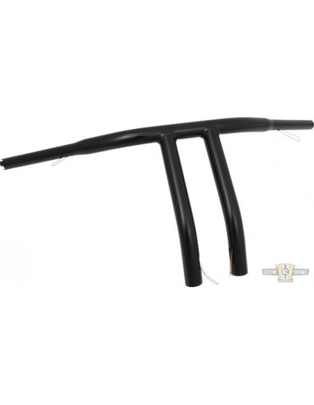 Handlebar T Bar pullback 1-1/4" high 12" Wide 76cm black, for Electronic Accelerator, pre-drilled,