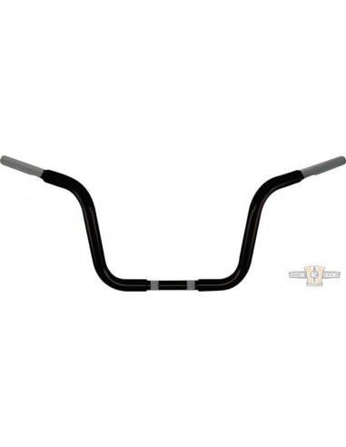 Handlebar Ape Hanger 1-1/4" high 10" black for Electronic Accelerator, pre-drilled