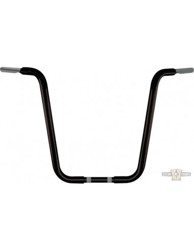 Handlebar Ape Hanger 1-1/4" high 18" black Psycho for Electronic Accelerator, pre-drilled