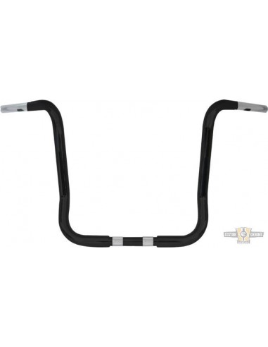 Handlebar Ape Hanger 1-1/4" high 14" FLHT black Bagger, for Traditional and Electronic Accelerator, pre-drilled