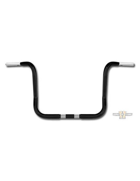 Handlebar Ape Hanger 1-1/4" high 8" FLHT black Bagger, for Traditional and Electronic Accelerator, pre-drilled