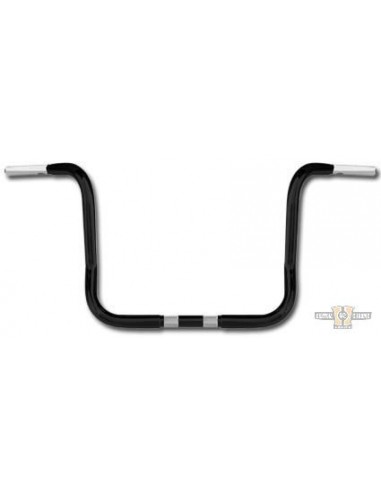 Handlebar Ape Hanger 1-1/4" high 8" FLHT black Bagger, for Traditional and Electronic Accelerator, pre-drilled