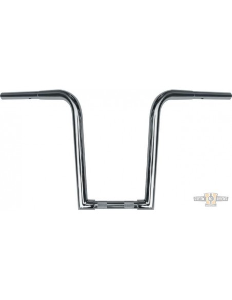 Manubrio Ape Hanger 1-1/4" alto 14" Cromato Z Outlaw per Acceleratore Elettronico, preforato