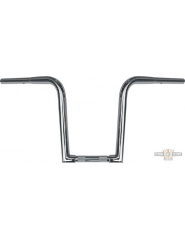 Handlebar Ape Hanger 1-1/4" high 12" Chrome Z Outlaw for Electronic Accelerator, pre-drilled