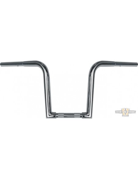 Manubrio Ape Hanger 1-1/4" alto 10" Cromato Z Outlaw per Acceleratore Elettronico, preforato