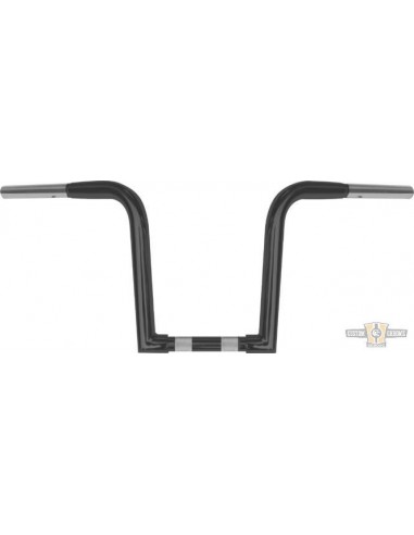 Handlebar Ape Hanger 1-1/4" high 10" black Z Outlaw for Electronic Accelerator, pre-drilled