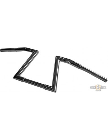 Handlebar Z Bar 1-1/4" high 9" Wide 90cm Chrome, with dimples,