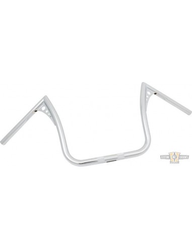 Handlebar Ape Hanger FLHT 1" high 13" Chrome bonanza II wide for Electronic Accelerator, pre-drilled