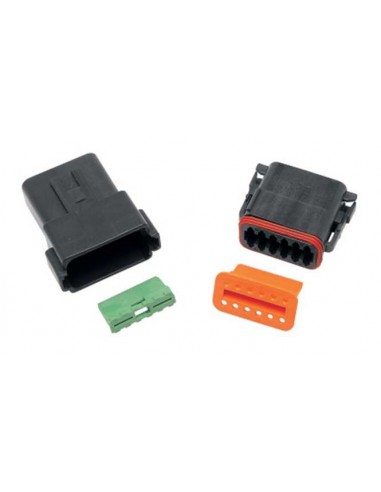 12-Wire Female Plug - Black - DT Series