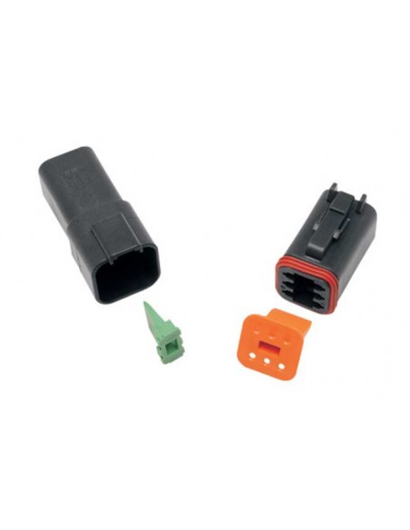 6-Wire Female Plug - Black - DT Series