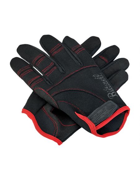 Motorcycle gloves Biltwell black and red