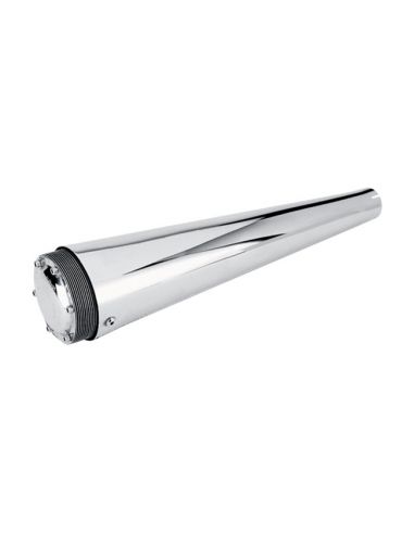 Universal muffler supertrapp 4" Megaphone 34 cm long entrance 2'' polished stainless steel