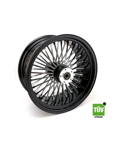 Black rear wheel Big spoke 48 spokes 18" x 8.5" double flange approved TUV