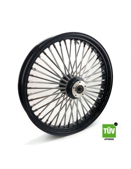 Black front wheel Big spoke 48 spokes 23" x 3.5" double flange approved TUV