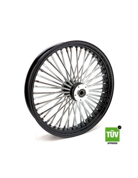 Black front wheel Big spoke 48 spokes 21" x 3.5" double flange approved TUV