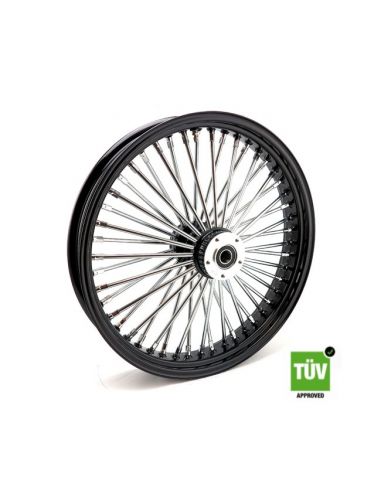 Ruota anteriore nera Big Spoke 48 raggi 21”x 3,5” doppia flangia omologata TUV