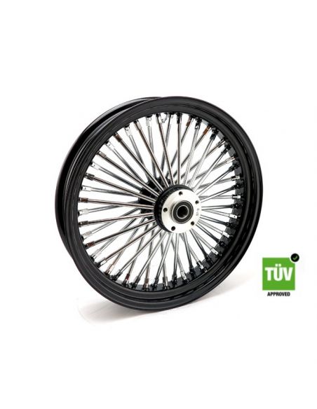 Black front wheel Big spoke 48 spokes 18" x 3.5" single flange approved TUV