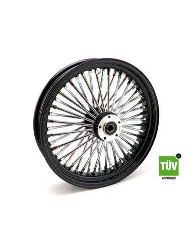 Ruota anteriore nera Big Spoke 48 raggi 18”x 3,5” singola flangia omologata TUV