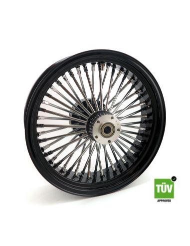 Black rear wheel Big spoke 48 spokes 18" x 5.5" for Touring 08-21 approved TUV