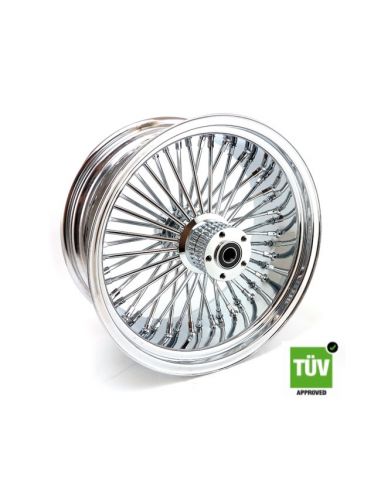 Big Spoke chrome rear wheel 48 spokes 18" x 8.5" double flange approved TUV