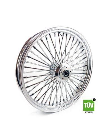 Ruota anteriore cromata Big Spoke 48 raggi 23”x 3,5” doppia flangia omologata TUV