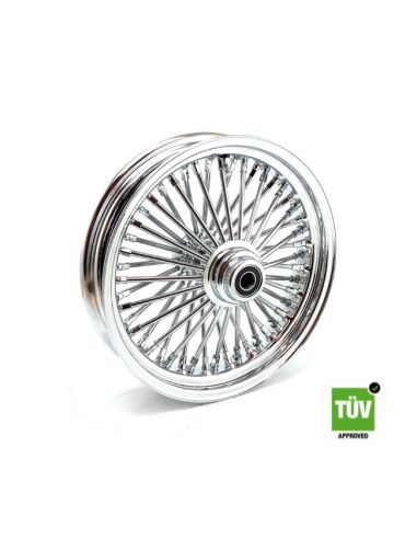 Ruota anteriore cromata Big Spoke 48 raggi 16”x 3,5” singola flangia omologata TUV