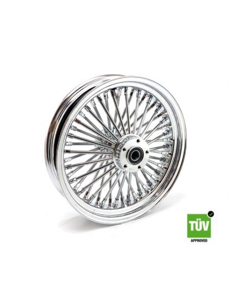 Ruota posteriore cromata Big Spoke 48 raggi 16”x 3,5” doppia flangia omologata TUV