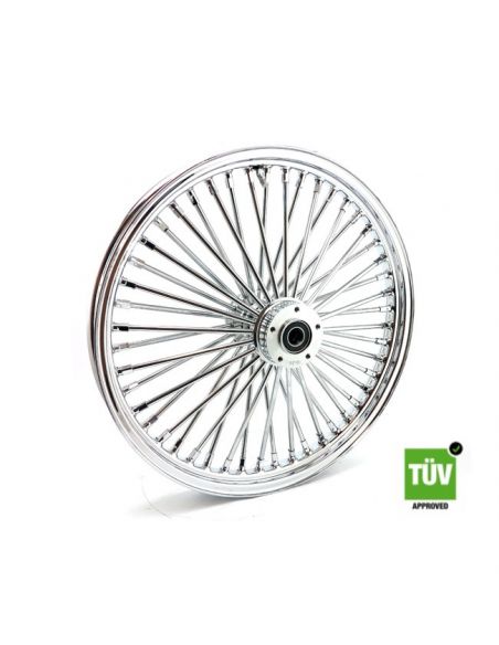 Ruota anteriore cromata Big Spoke 48 raggi 21”x 2,15” doppia flangia omologata TUV