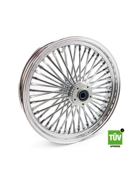 Big Spoke chrome front wheel 48 spokes 18" x 3.5" double flange approved TUV