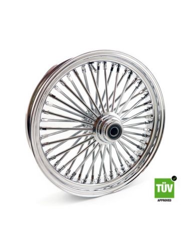 Ruota anteriore cromata Big Spoke 48 raggi 18”x 3,5” singola flangia omologata TUV