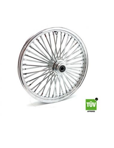 Ruota anteriore cromata Big Spoke 48 raggi 19”x 2,15” singola flangia omologata TUV