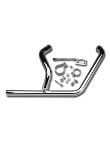 Collettore 2 in 1 da 1-3/4" cromato Santee per Softail dal 1986 al 2006 