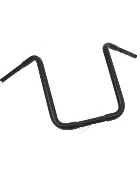 Manubrio Ape Hanger 1-1/4" alto 17" nero senza fossette,per Acceleratore Elettronico, preforato