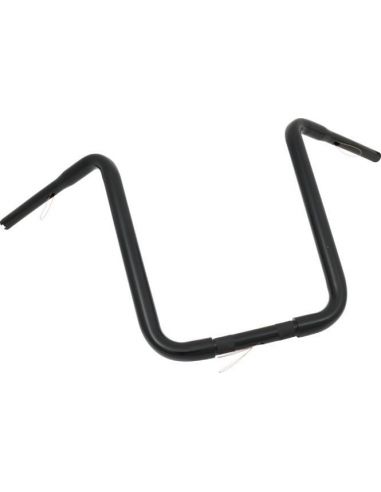 Handlebar Ape Hanger 1-1/4" high 17" black without dimples, for Electronic Accelerator, pre-drilled