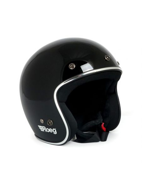 Casco Roeg omologato nero lucido 