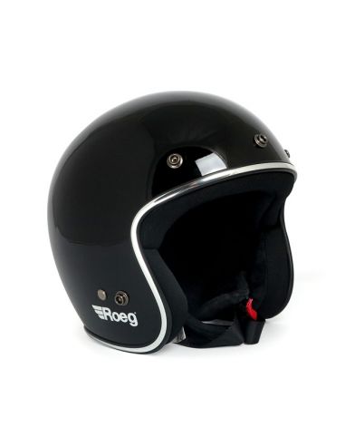 Casco Roeg omologato nero lucido 