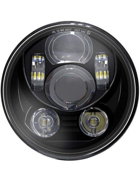 5-3/4" black LED dish with position light, low beam and high beam