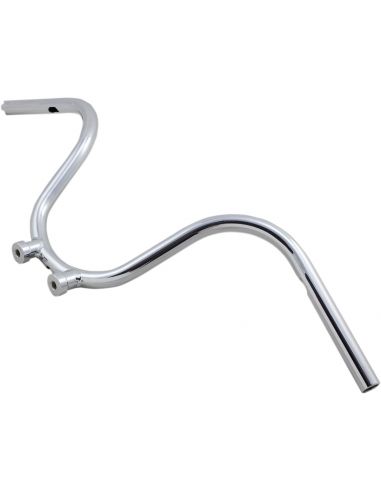 Handlebar Ape Hanger Jackrabbit 1" high 10" Chrome without dimples, pre-drilled