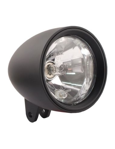 Faro anteriore 4 1/2" nero - omologato con luce di posizione