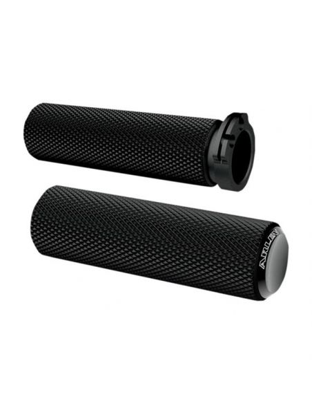 Black Knurled Fusion Arlen Ness Knobs for 1" Handlebars