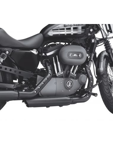 Perforated black heat shields for Sportster from 2004 to 2013