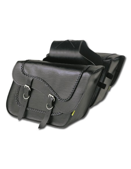 Fleetside sloping bags in black synthetic leather