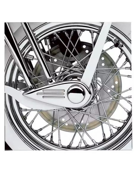 Chrome front wheel pin covers for FLSTS 97-03 and FLSTSC 05-07 from 1988 to 2006 ref OEM 43161-97