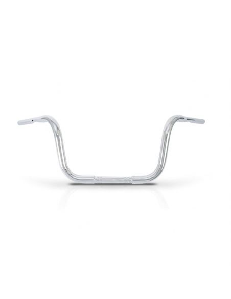 Handlebar Ape Hanger 1-1/4" high 10" Chrome Gorilla with dimples, pre-drilled