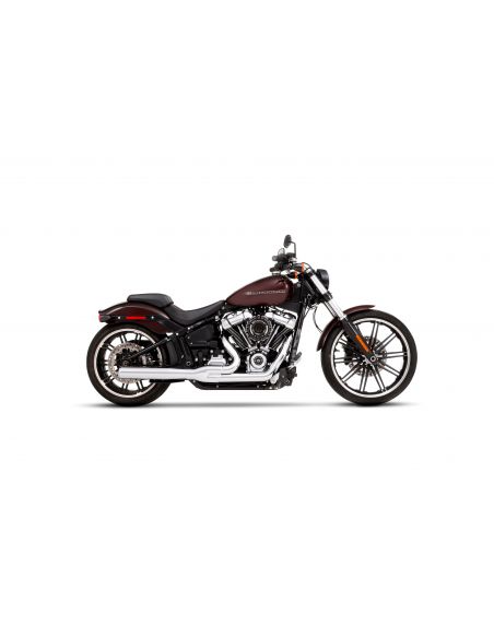 Scarico Rinehart 2 in 1 cromato con fondello cromato per Softail FLHC/S, FLFB/S, FXBRS e FLSB dal 2018 al 2021