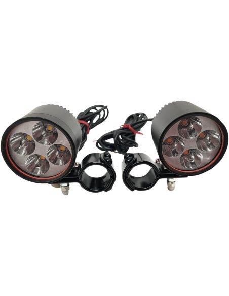 50mm black LED side lights with 1-1/4" (32mm) terminals