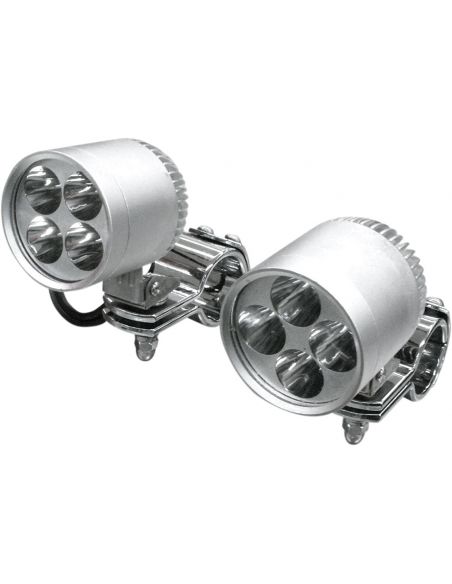 50 mm chrome Rivco LED side lights with 1-1/4" (32 mm) terminals