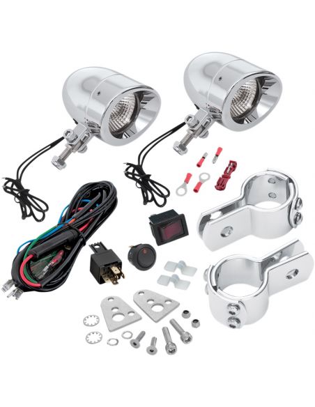 Kit fari supplementari mini a LED Show Crome per paramotore da 1-1/4" (32 mm)